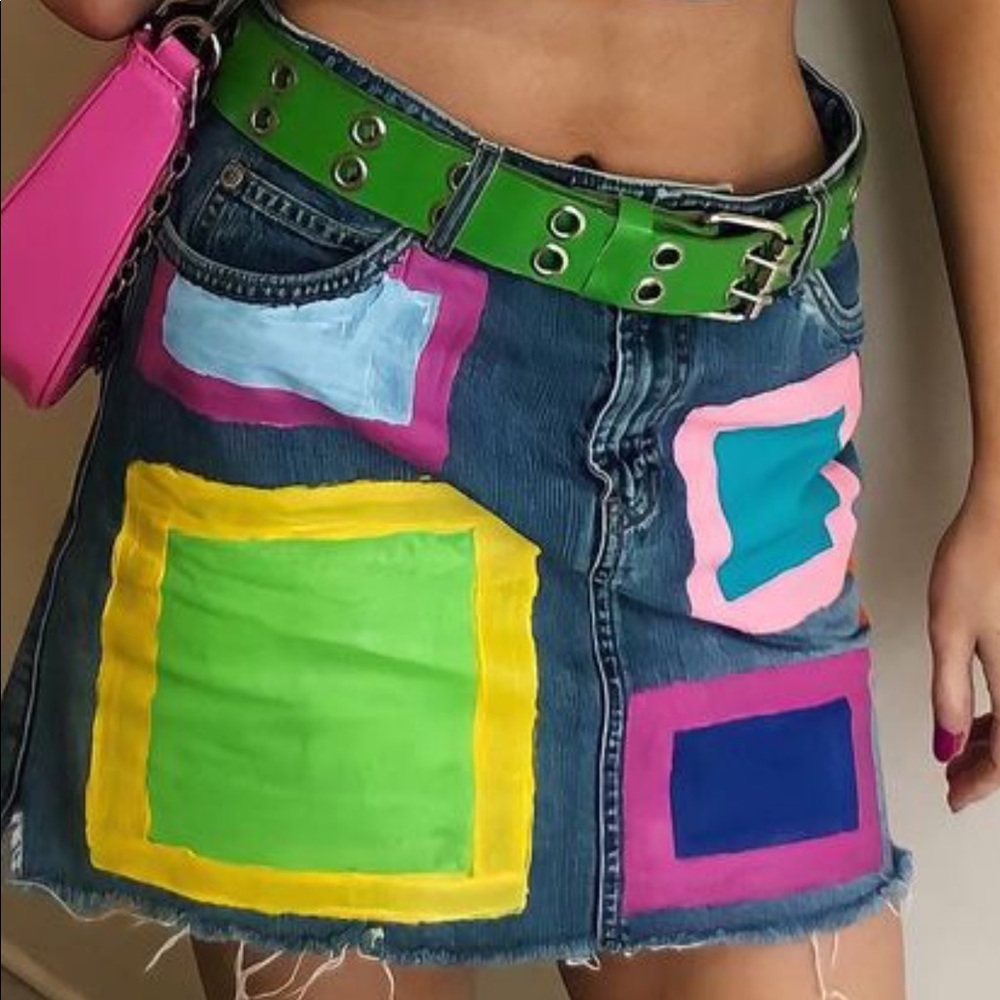 Denim Skirt: Zig Zag Goods